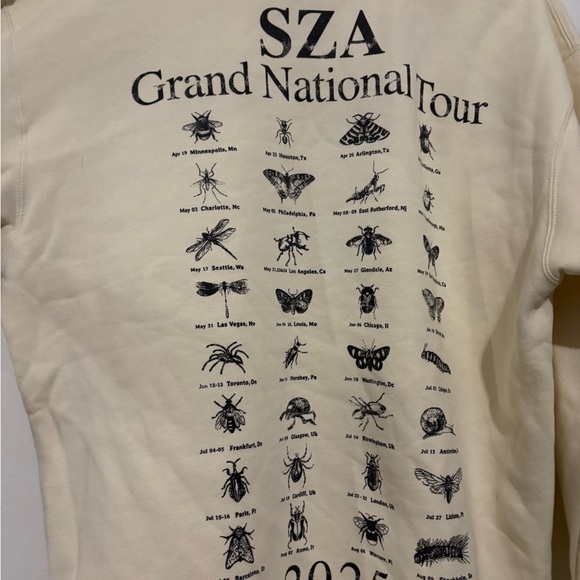 Cream Sweatshirt with Reptile and Insect Graphics - Picture 2 of 5